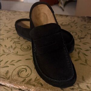 Women’s Birkenstock Buckley Black Suede Clog Loafer